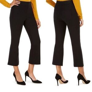 Spanx Pants Womens Small Black Kick Flare Crop Pull On Stretch Office Career